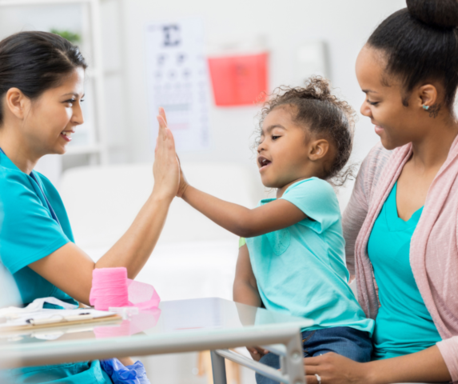 Pediatric check-ups also focus on preventive care.